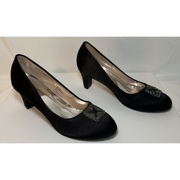 Badgley Mischka Glitter Heel Dress Shoes GIRLS SIZE 5‎ - Picture 2 of 8